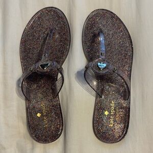 kate spade Glitter Jelly Heart Thong Sandals - Multicolor Sparkle